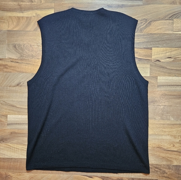 Eddie Bauer Sweater Vest Men’s Size XL Tall Black V-Neck Italian Merino Wool - Picture 4 of 8